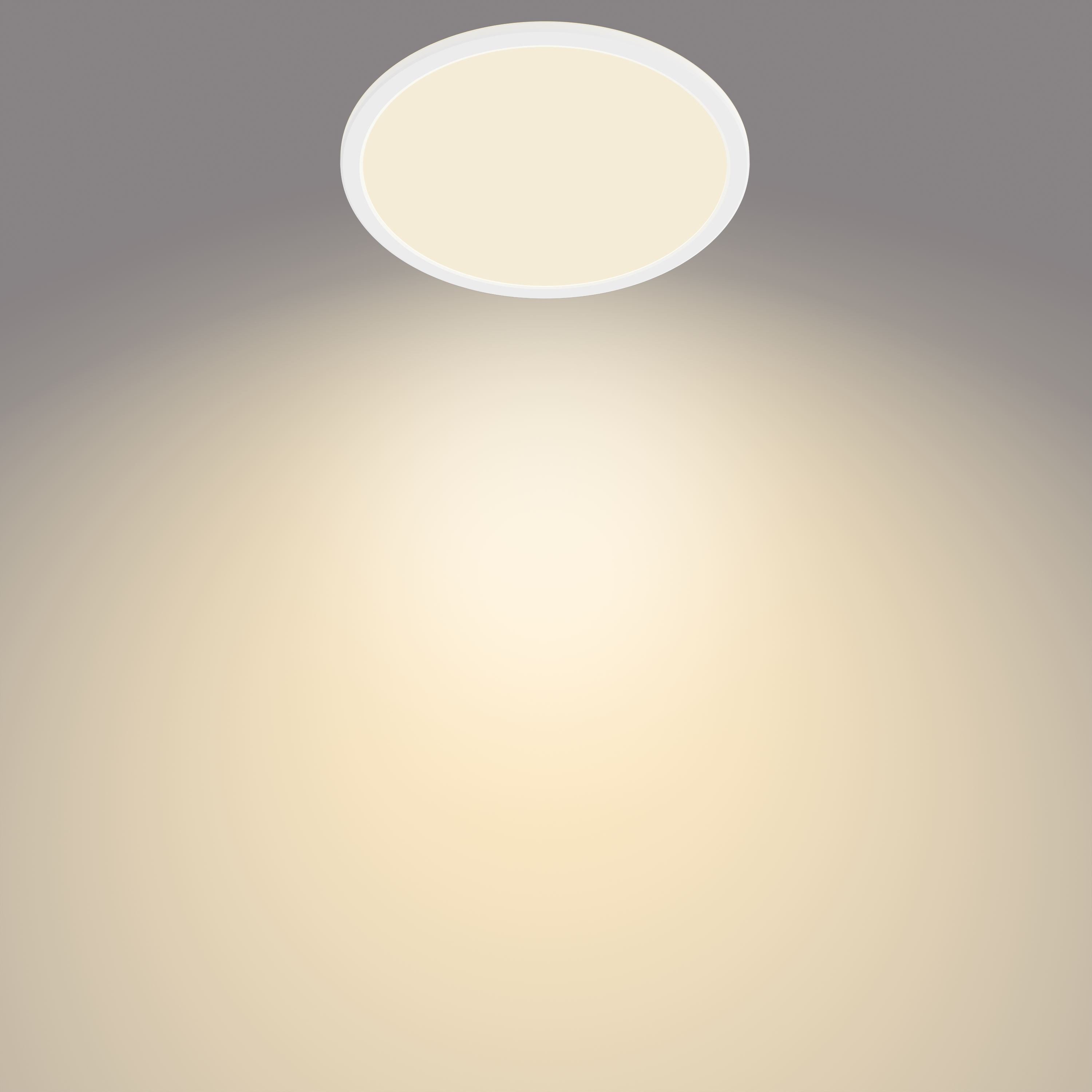 Philips LED Deckenleuchte Superslim 3-in-1 LED Leuchte CL550, IP44, 2700K, Dimmfunktion, Memoryfunktion, dimmbar über Fernbedienung, mehrere Helligkeitsstufen, LED fest integriert, Warmweiß, SceneSwitch, warmweiß, LED, dimmbar mit Lichtschalter