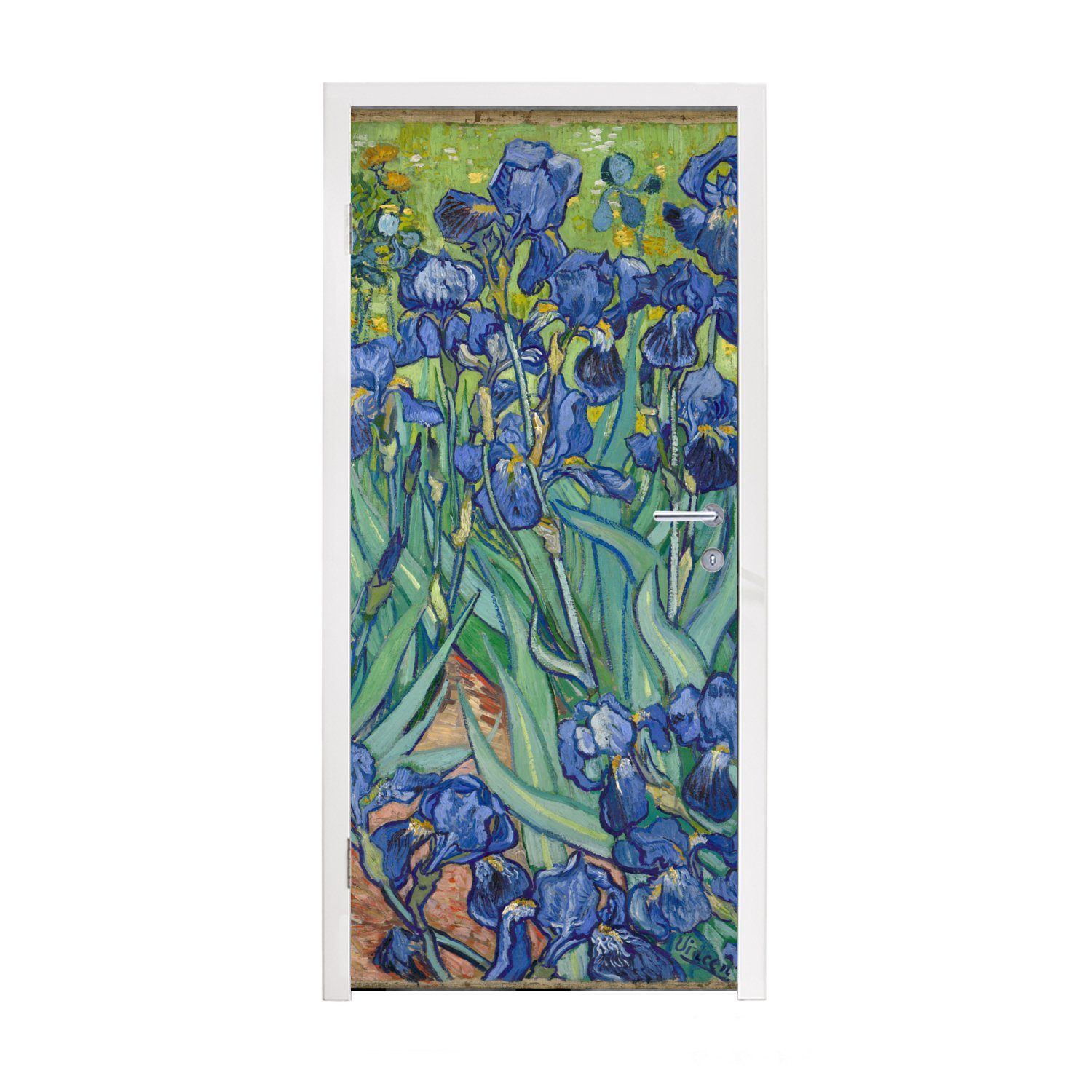 MuchoWow Türtapete Schwertlilien - Vincent van Gogh, Matt, bedruckt, (1 St), Fototapete für Tür, Türaufkleber, 75x205 cm