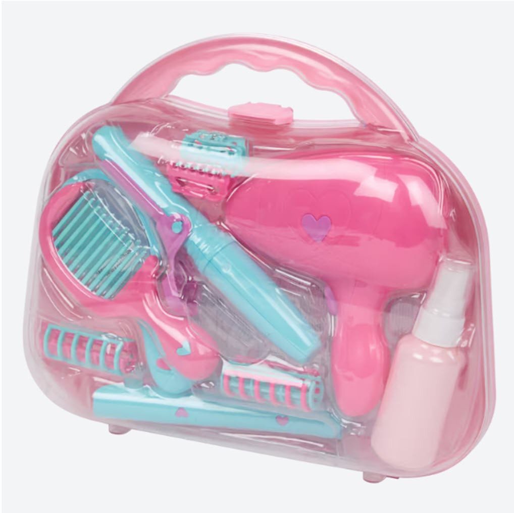 Spielzeug-Frisierkoffer Friseur Spielset in Koffer 11 tlg. Hairstyling Kinder-Set
