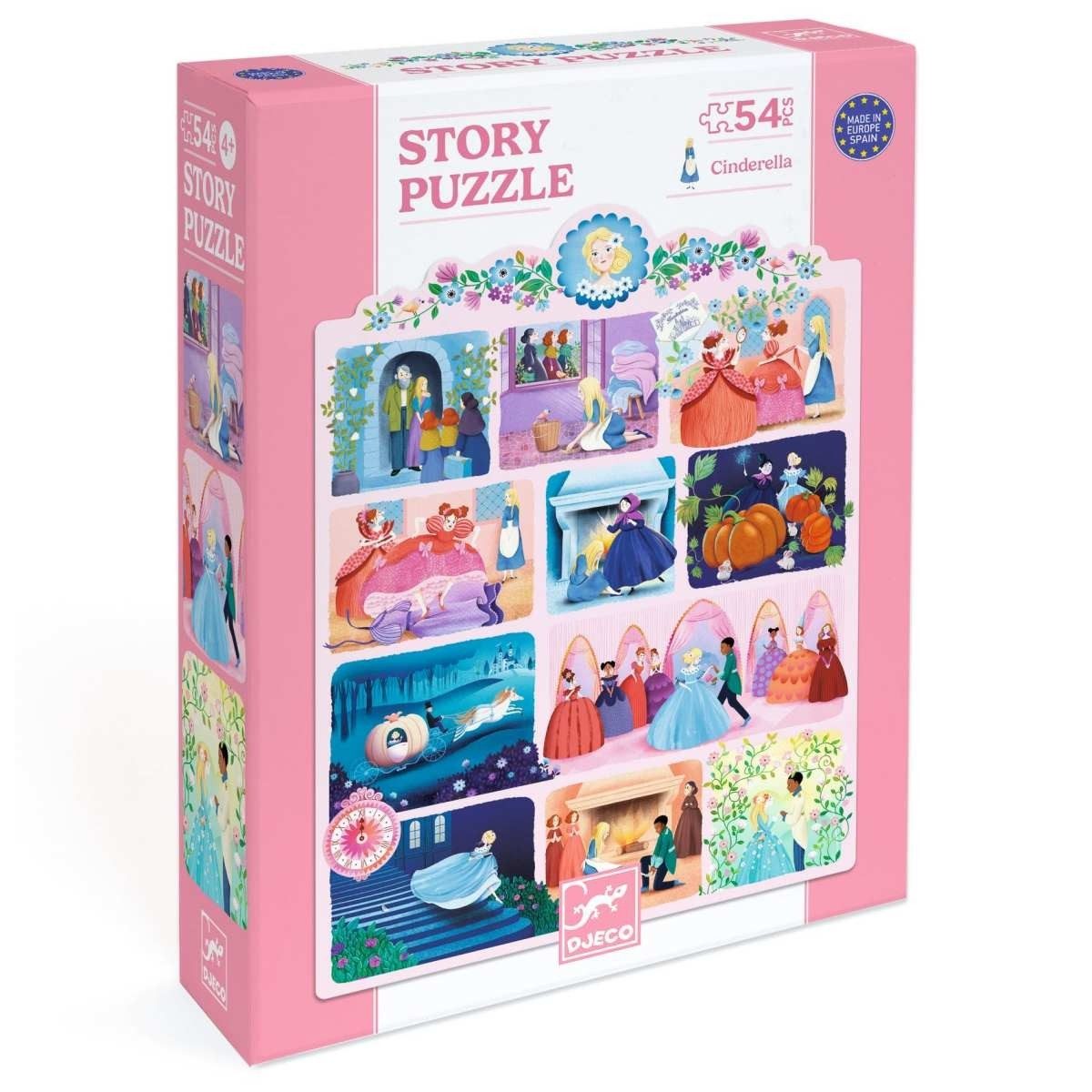 DJECO Puzzle Cinderella - 54 Teile Kinderpuzzle für Kinder, 54 Puzzleteile, Kinderpuzzle