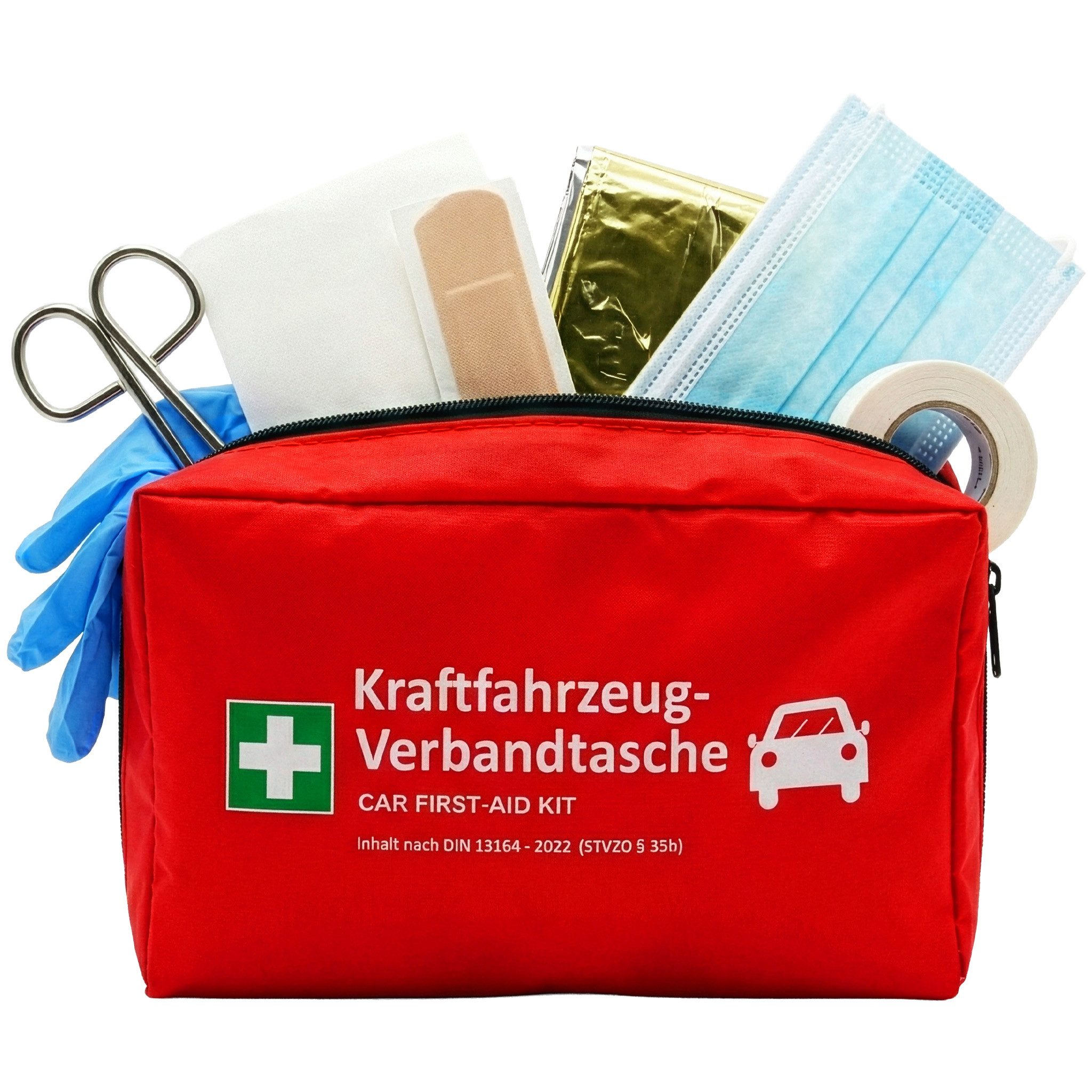Floordirekt KFZ-Verbandkasten Floordirekt KFZ Verbandtasche DIN 13164:2022 Erste Hilfe Set Auto, (Set), DIN 13164:2022 Füllung