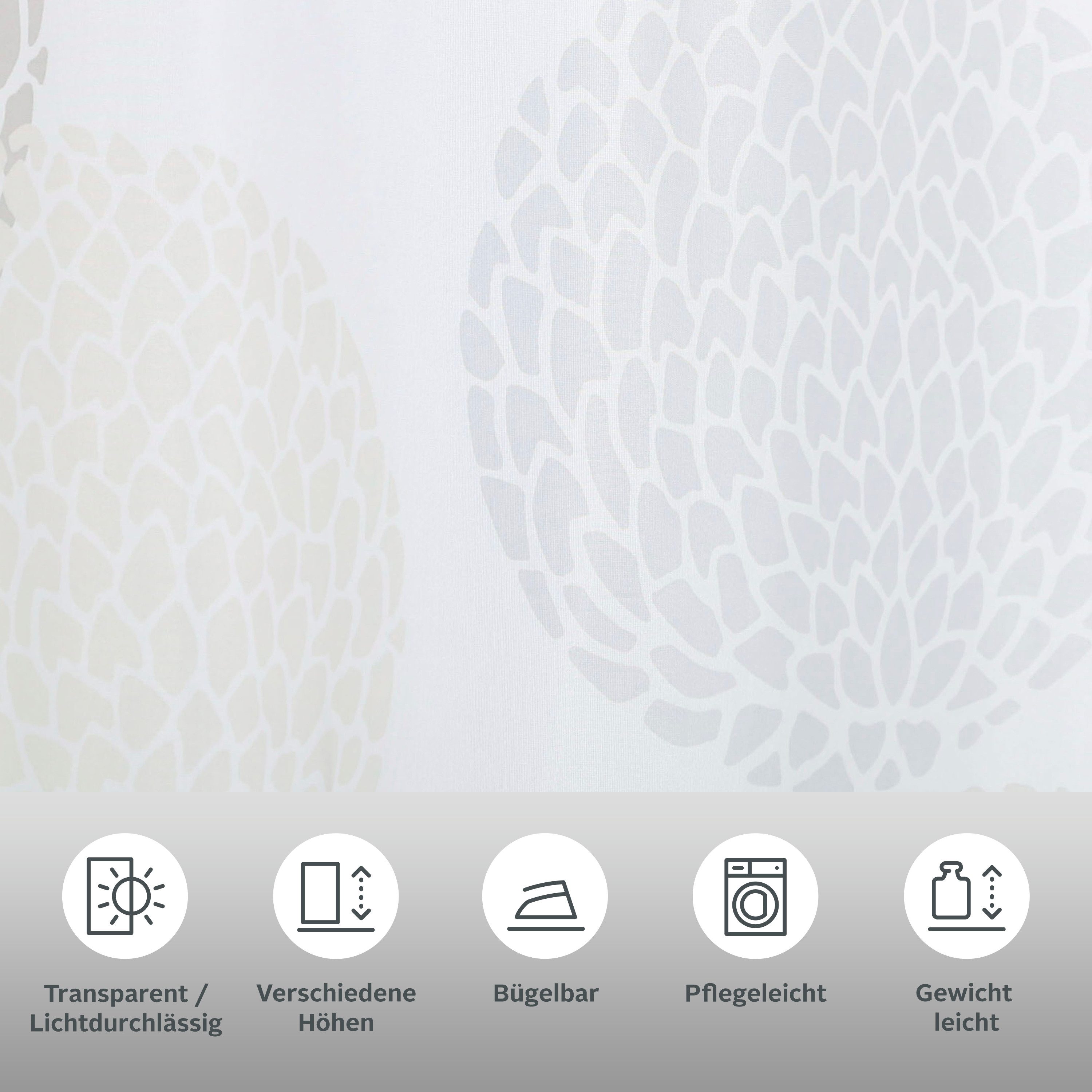 OTTO home Gardine BELEM (1 St), Ösen, transparent, Polyester, 1 Schal, Polyester, Kreise