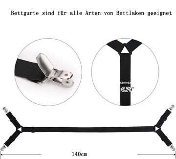 GelldG Verschlussklammer Elastische Bettlakenspanner Bettlakenklammer, Schwarz, 2 Stück