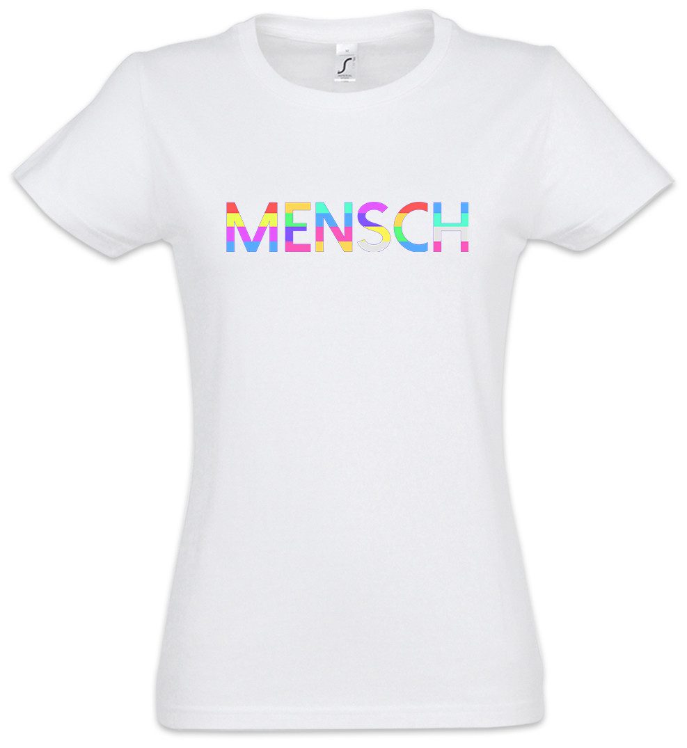 Print-Shirt Mensch Regenbogen Damen T-Shirt Diversität Philanthrop Human Rainbow