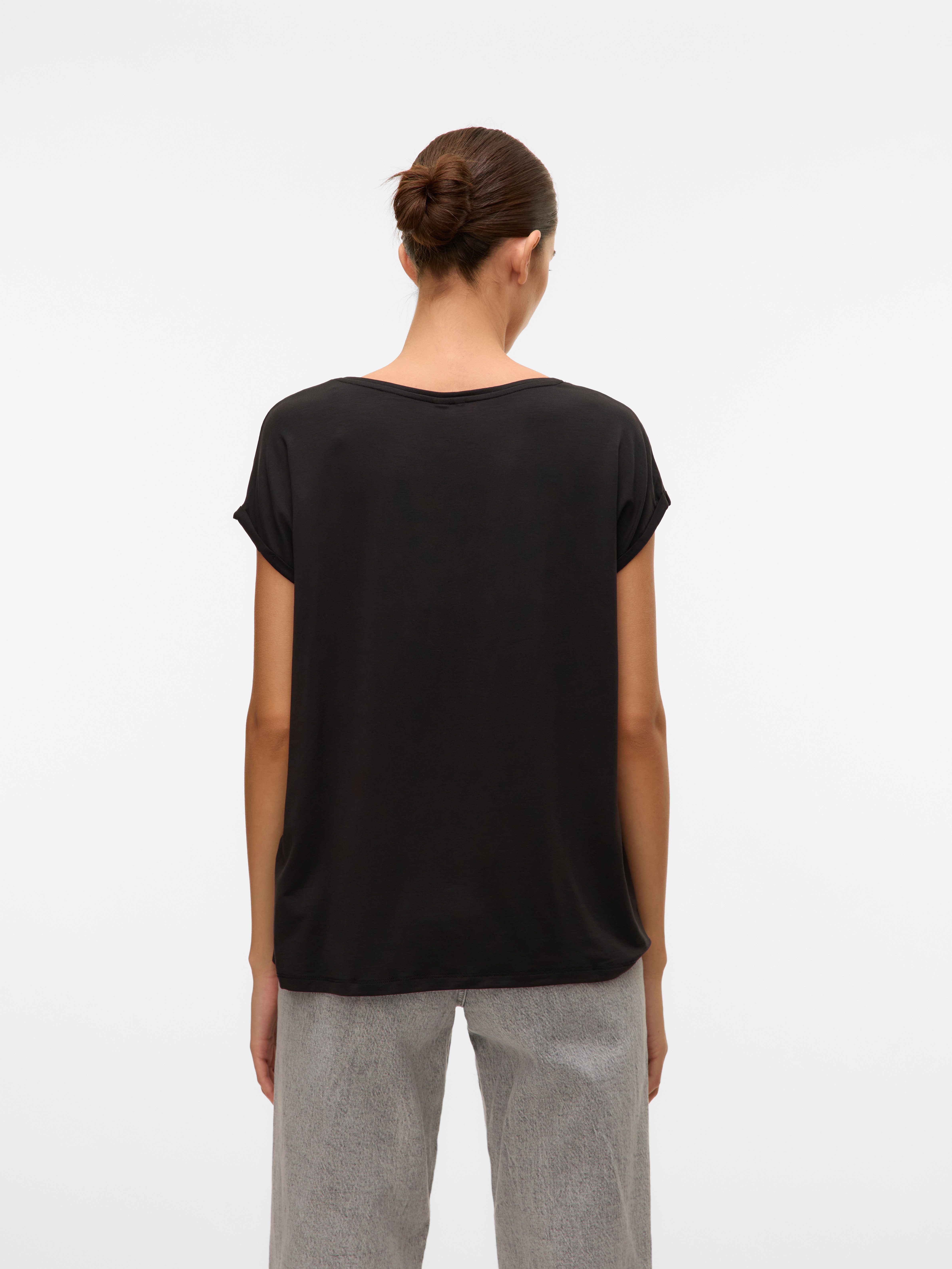 Vero Moda T-Shirt VMAVA PLAIN SS TOP JRS NOOS Materialmix, regular fit