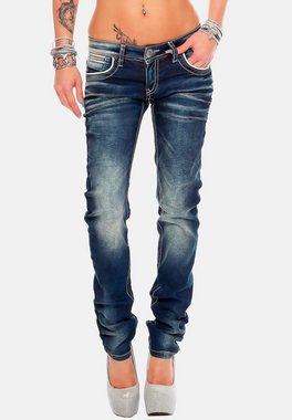 Cipo & Baxx 5-Pocket-Jeans Damen Hose BA-WD256 Casual Style mit farbigen Nähten
