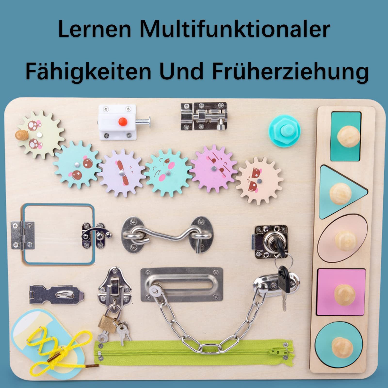 CLTYQ Motorikbrett Beschäftigtes Brett für Kleinkinder Montessori Holz Sens günstig online kaufen