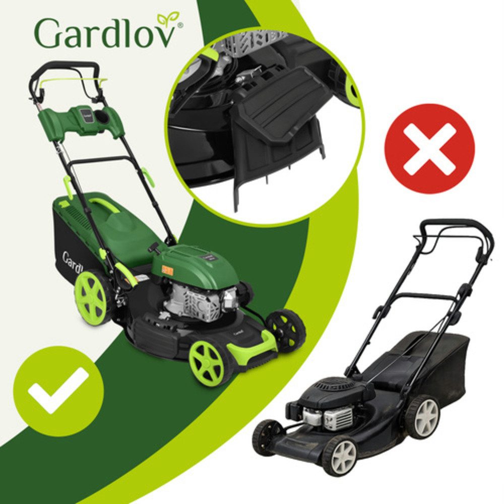 Gardlov Benzinrasenmäher DriveXPro 4-in-1 Rasenmäher Gartenmäher, 40 cm Schnittbreite, (Spar-Set, leistungsstarkem Motor), Wasseranschluss ermöglicht eine schnelle und hygienische Reinigung