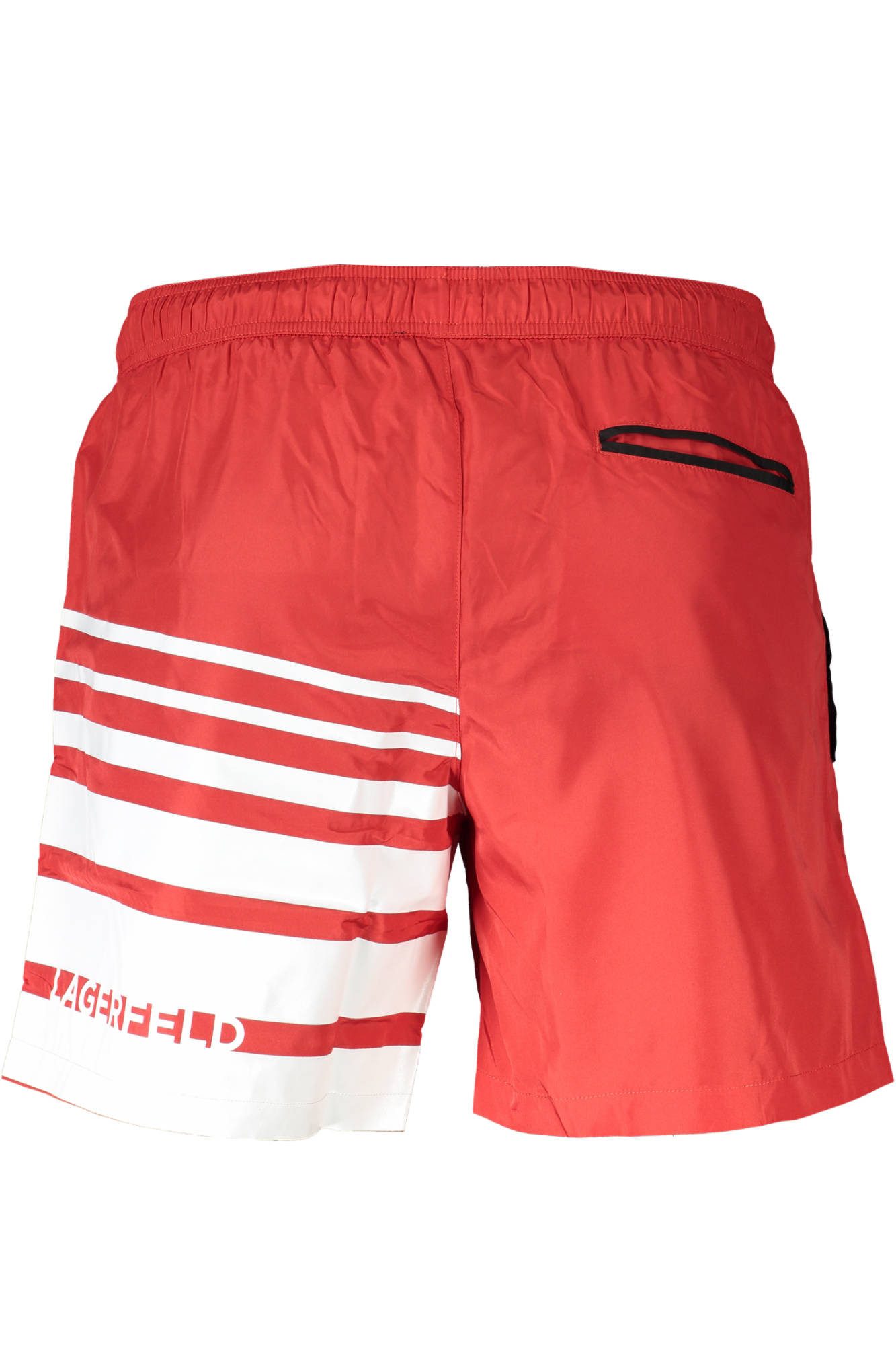 KARL LAGERFELD Badeshorts Stilvolle Herren Badeshorts in Rot mit Taschen und Logo-Druck