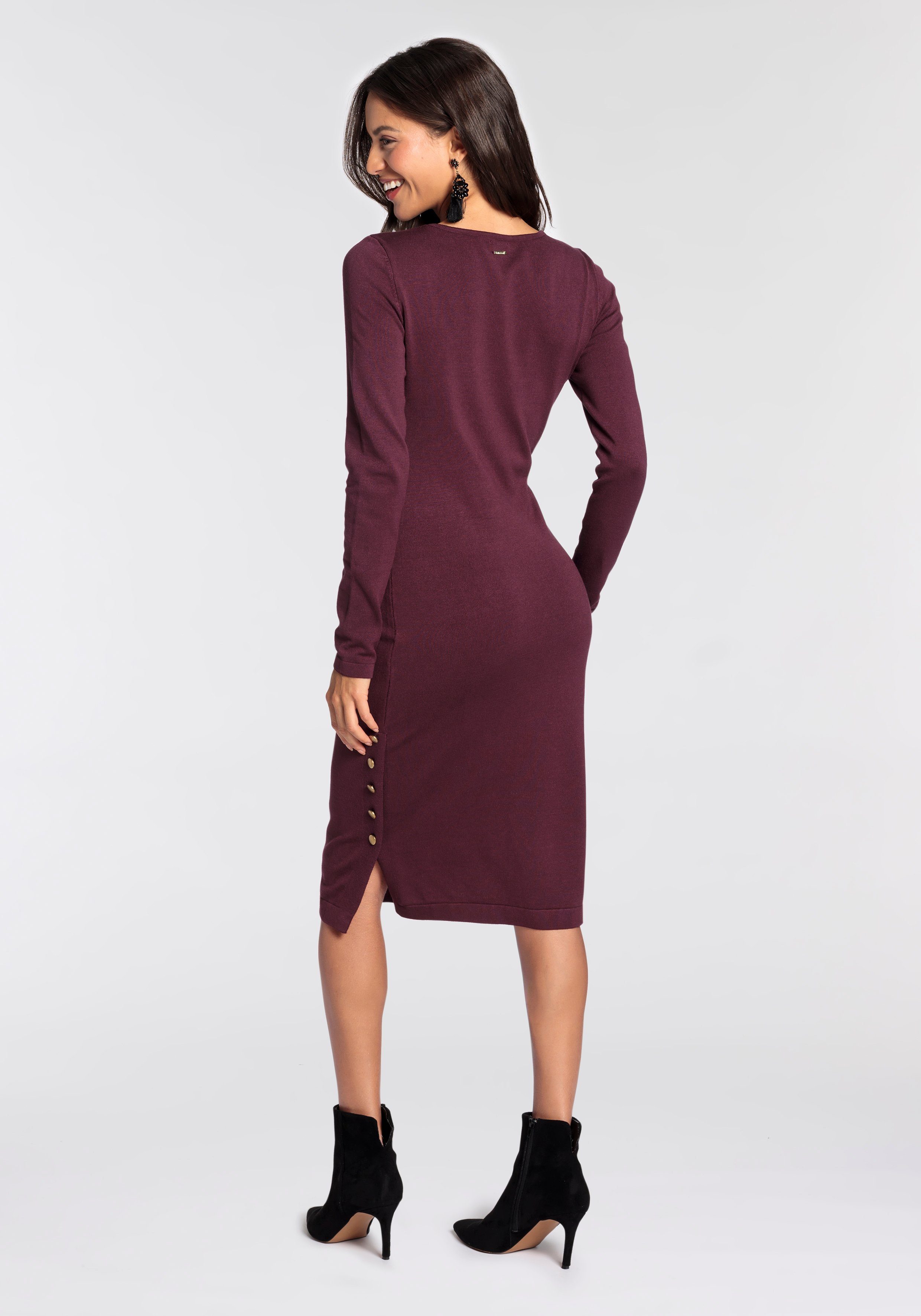 Laura Scott Strickkleid knielang, figurbetont, klassischer günstig online kaufen