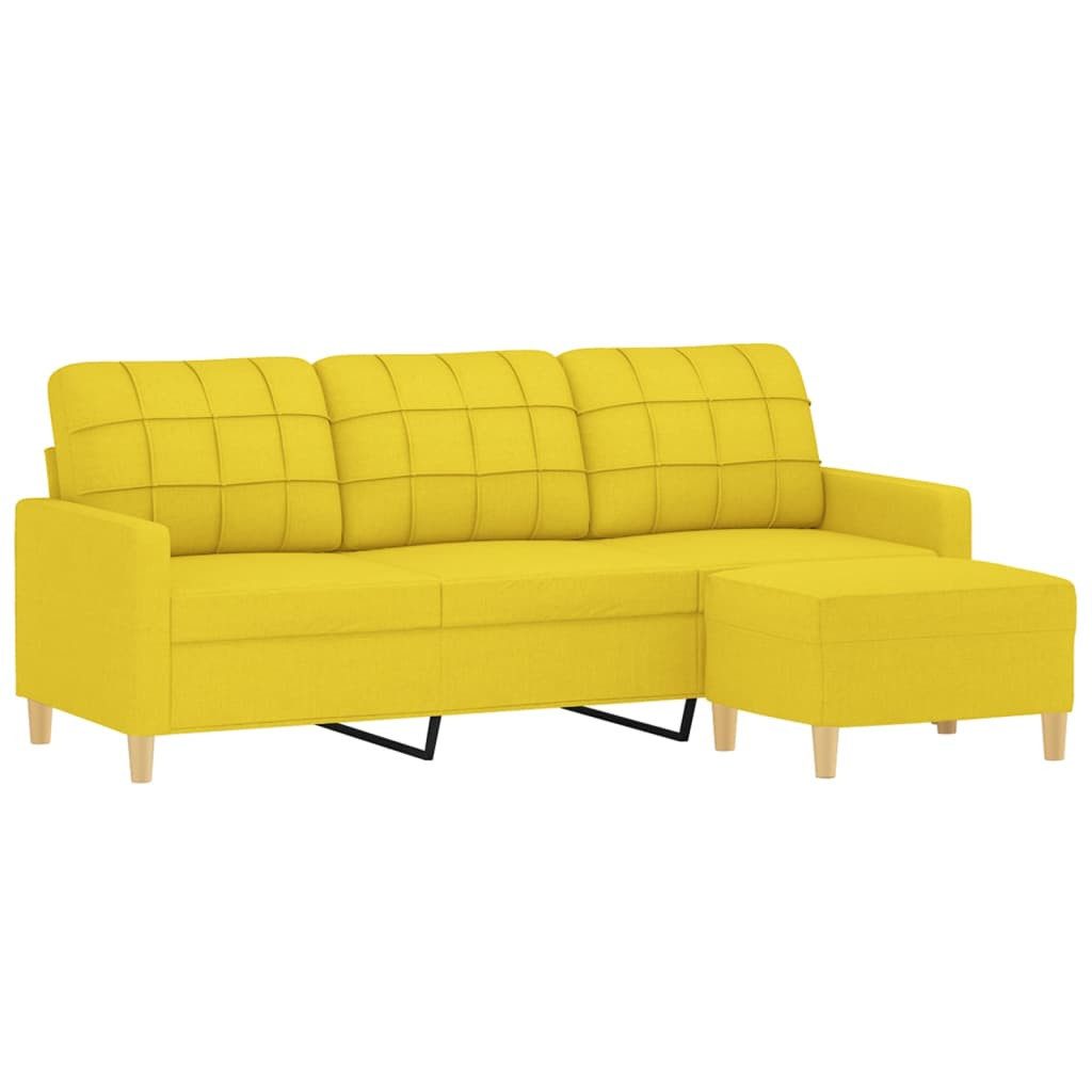 vidaXL Sofa 3-Sitzer-Sofa mit Hocker Hellgelb günstig online kaufen