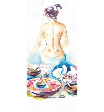 MyMaxxi Dekorationsfolie Türtapete Entspannte Meditation Gemälde Türbild Türaufkleber Folie