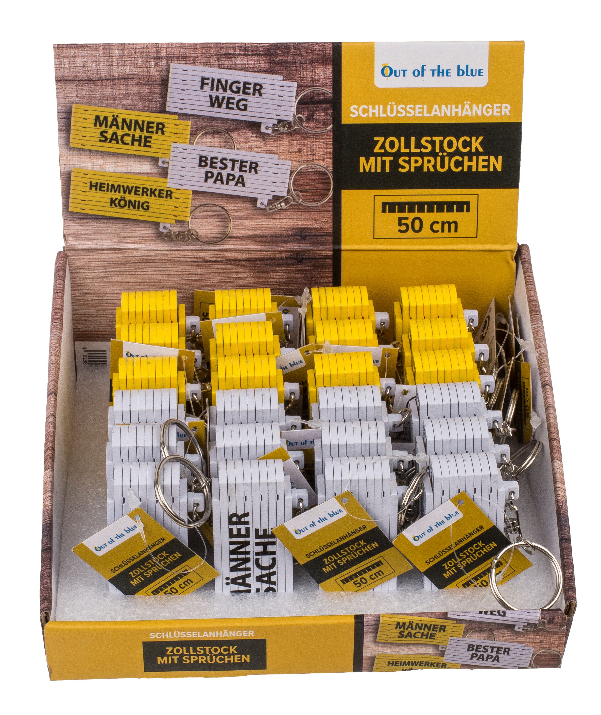 Out of the Blue Kostüm Metall Schlüsselanhänger Zollstock mit Sprüchen 2- günstig online kaufen