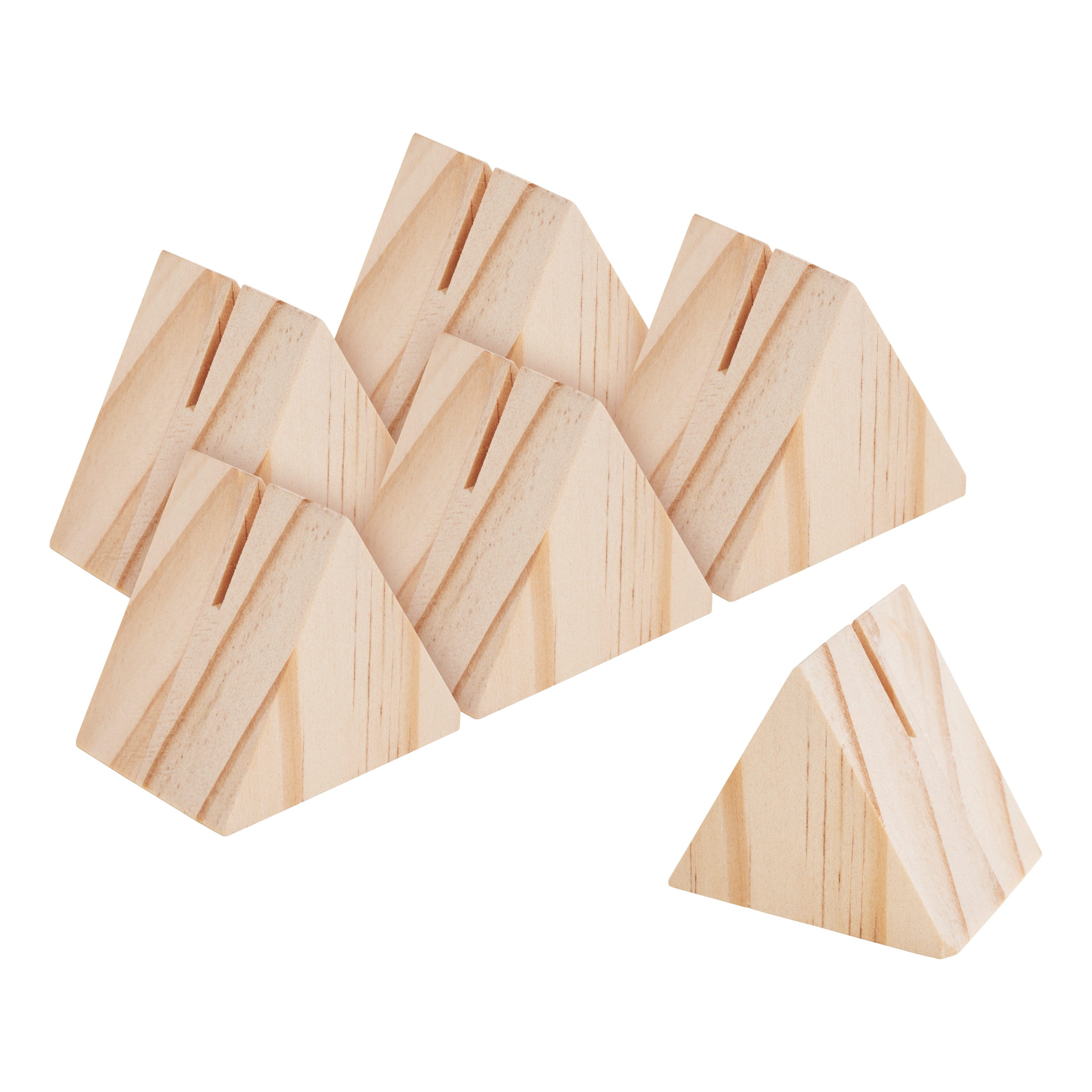VBS Dekoobjekt Dreieck (6 St), 6 Stück, Kiefernholz, ca. B 4,8 x H 4,3 x T 3,5 cm