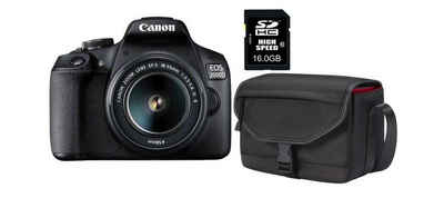 Canon »EOS 2000D EF-S 18-55 IS II Value Up Kit« Spiegelreflexkamera (EF-S 18-55mm f/3.5-5.6 IS II, 24.1 MP, WLAN (Wi-Fi), 24,1 MP, 3 Zoll Display, WiFi kompatibel, Full HD, ISO 100 bis ISO 6.400 (Automatik) ISO 100 bis ISO 12.800 (manuell), Canon SB130 Kameratasche/-Schultertasche, Leicht und kompakt, Vielseitig einsetzbar, Super-Spectra-Vergütung, High-Speed Autofokus)