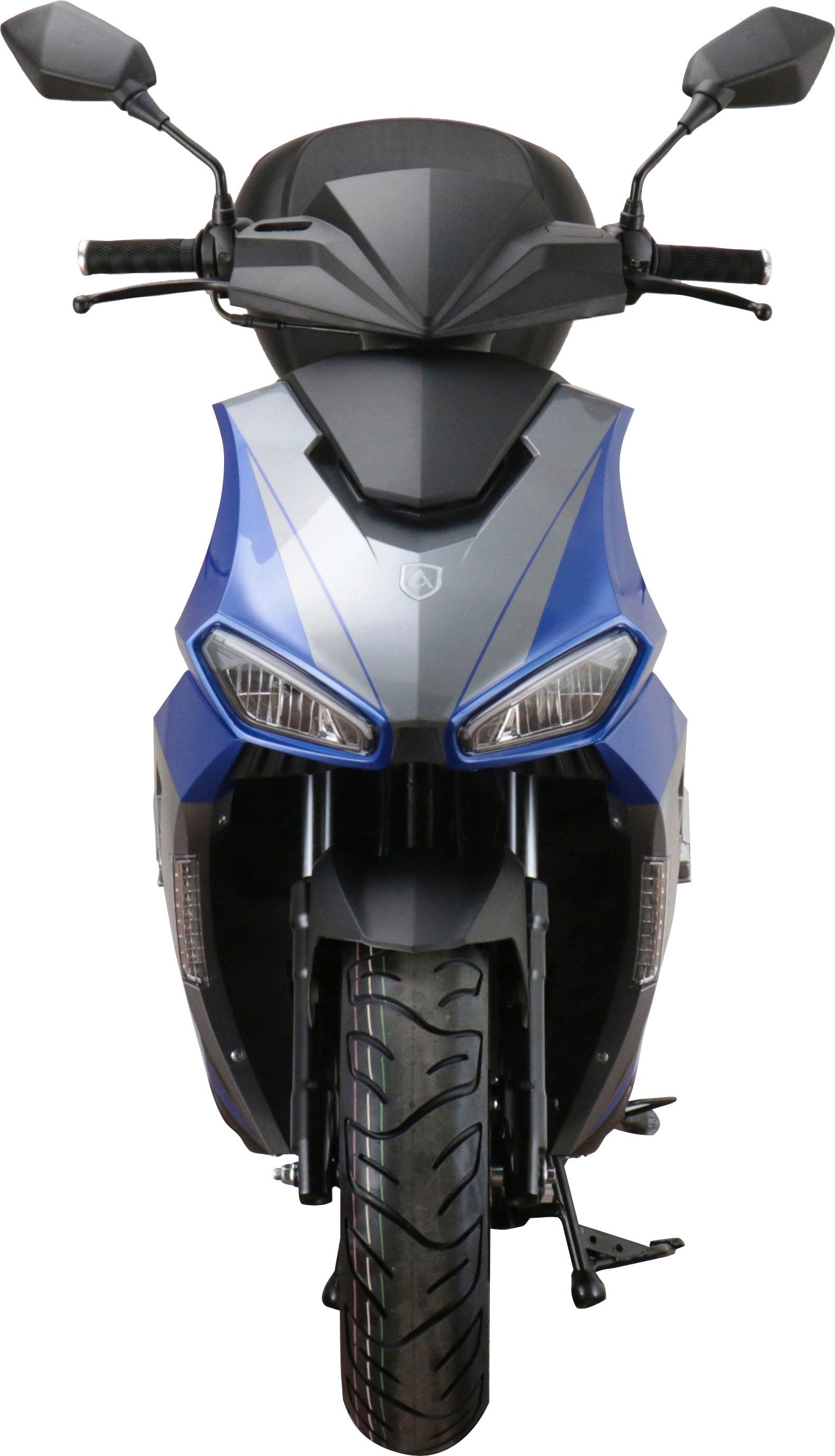 ccm, Euro Motorroller blau-grau 45 mit Motors FI, Topcase Topcase), inkl. 5, (Set, Mustang 50 Alpha km/h,