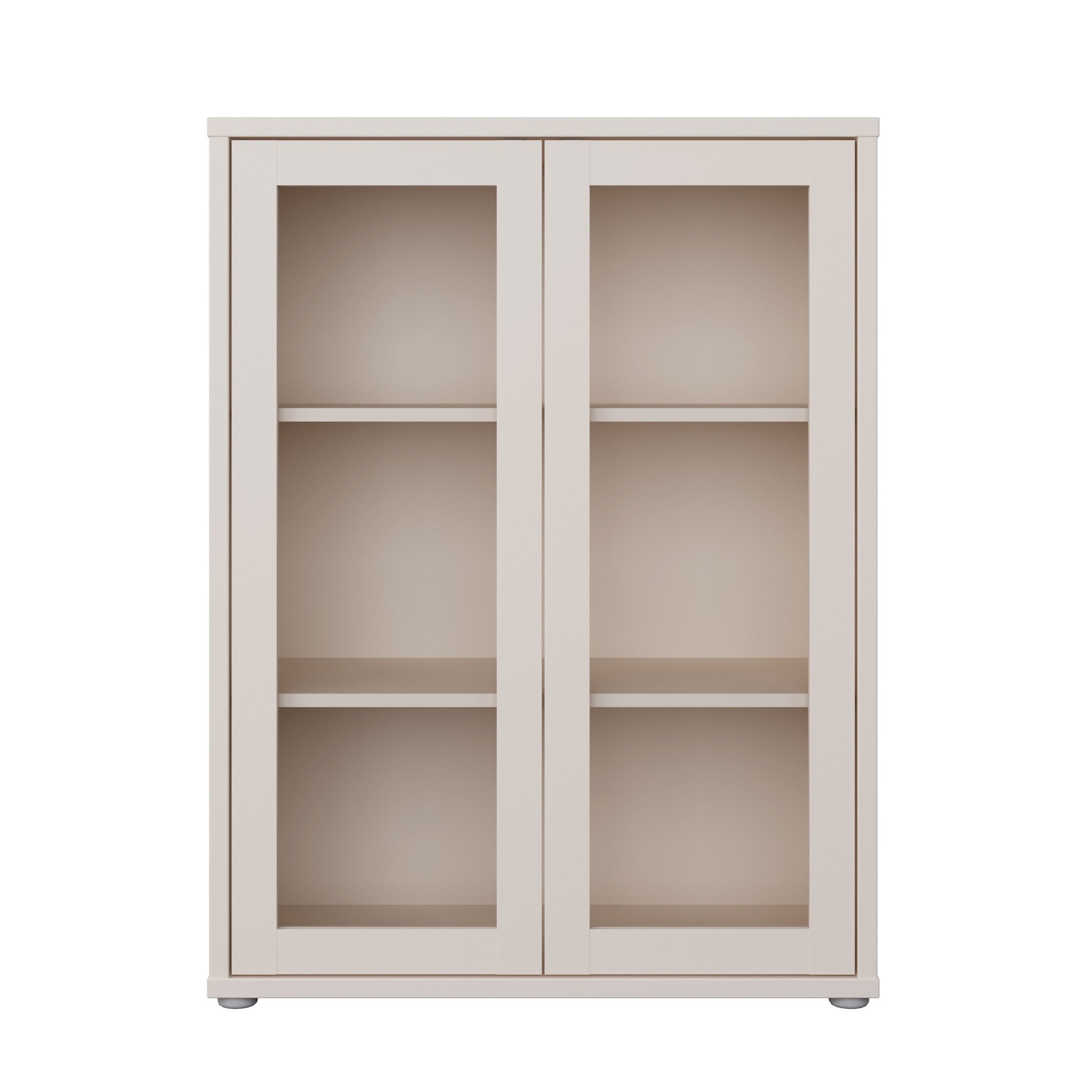 PREISBRECHER Vitrine ALICE SPRINGS in Sand / Glas - 74,5x99,1x34,9cm (BxHxT)