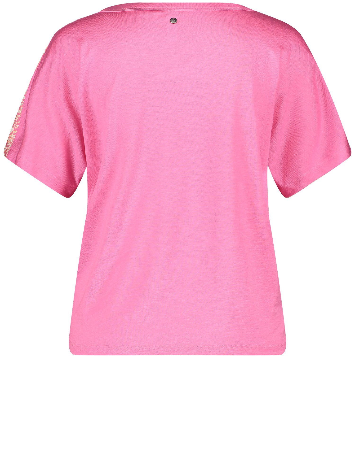 GERRY WEBER Kurzarmshirt Gemustertes Druck Lila/Pink/Rot/Orange Seitenschlitzen Kurzarmshirt mit