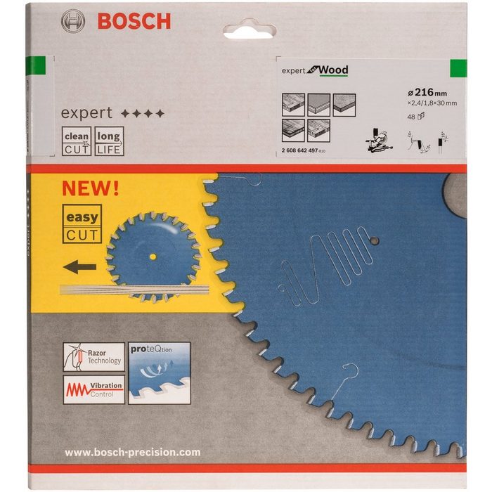 Bosch Professional Kreissägeblatt Kreissägeblatt Expert for Wood 216 x 30 x 2 4 mm 48
