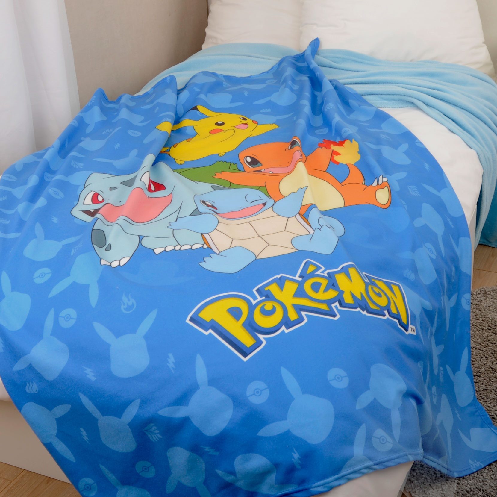 Babydecke Pokemon Fleecedecke Kuscheldecke Gr. 130x160 cm gesäumt, Herding, Kinder Kuscheldecke Babydecke