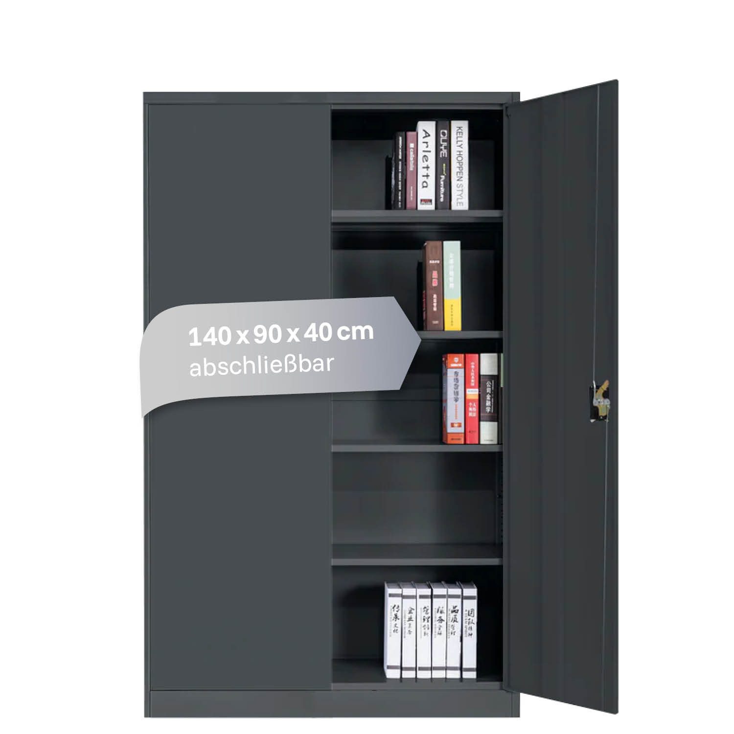 LagerZwei Aktenschrank Stahlschrank 140 x 90 x 40 cm abschließbar