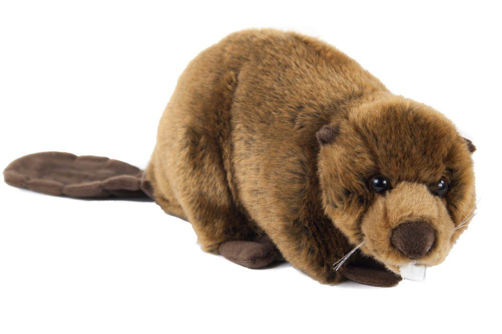 Teddys Rothenburg Kuscheltier Biber braun liegend 40 cm Plüschbiber