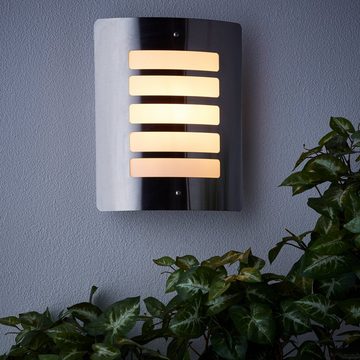 Lightbox Außen-Wandleuchte, ohne Leuchtmittel, Außen Wandlampe, 29 cm Höhe, 23 cm Länge, E27, max. 60 W, IP44