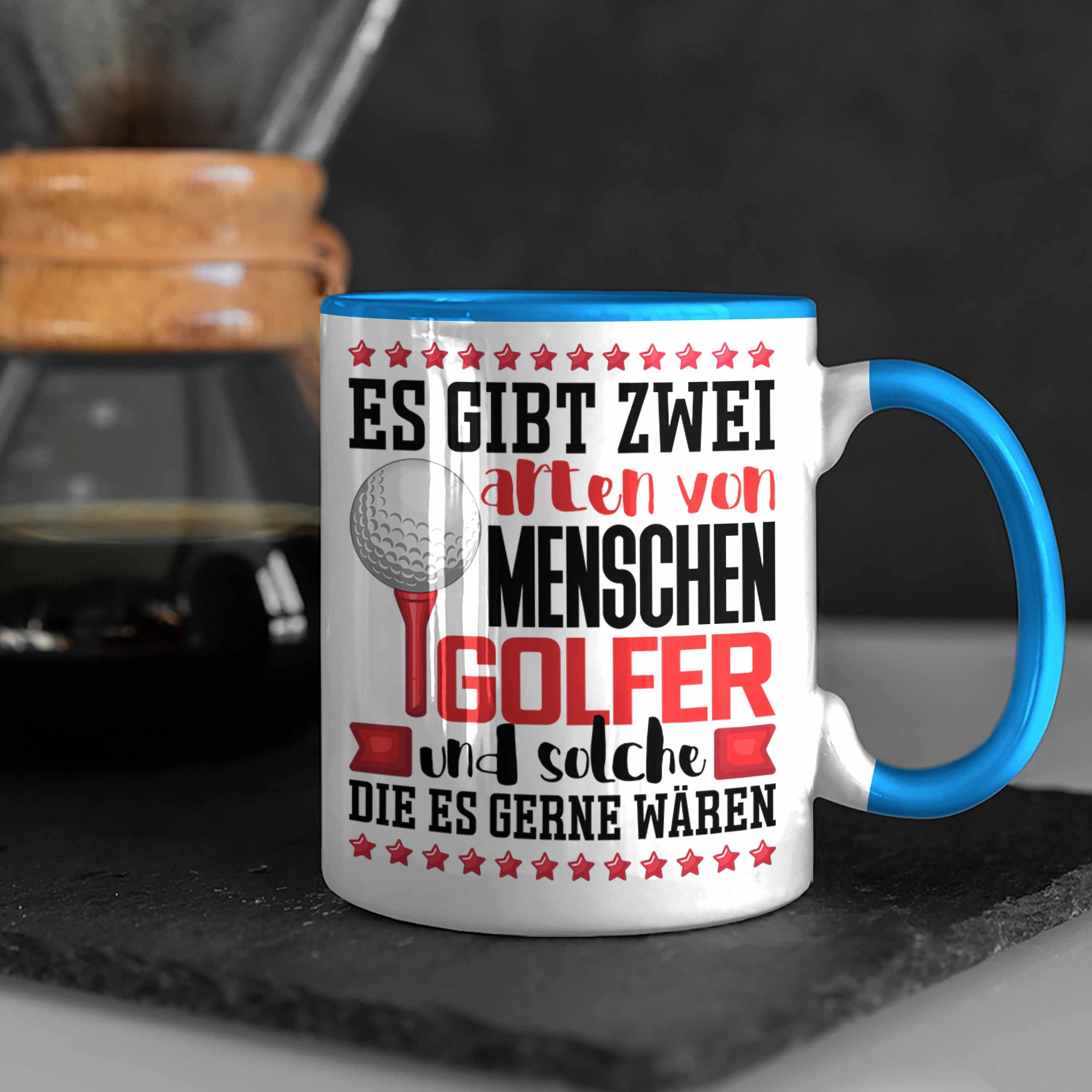 Golfer Tasse Arten Tasse Gibt Golfspieler Trendation Menschen von Spruch Geschenk 2 Es Blau