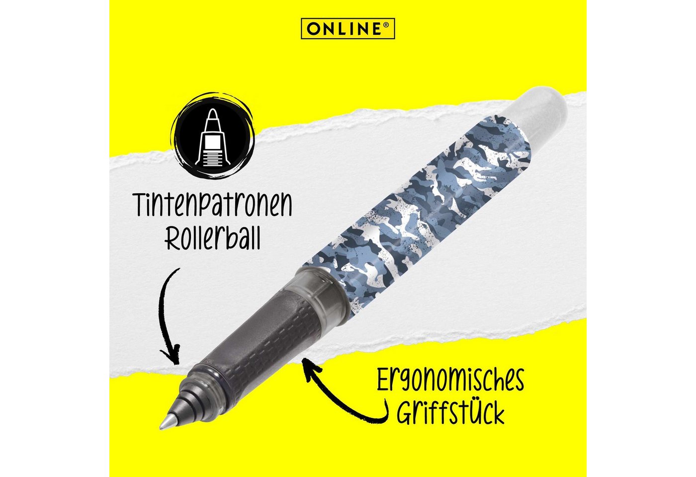Thumbnail - Online Pen Tintenroller College Tintenpatronen-Rollerball, ergonomisch, ideal für die Schule, hergestellt in Deutschland