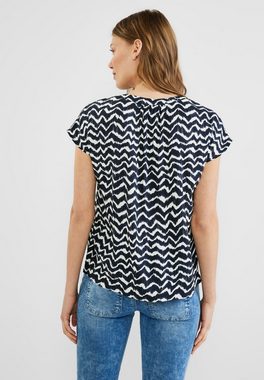 STREET ONE Shirtbluse Street One Shirtbluse mit Print in Deep Blue (1-tlg) Nicht Vorhanden