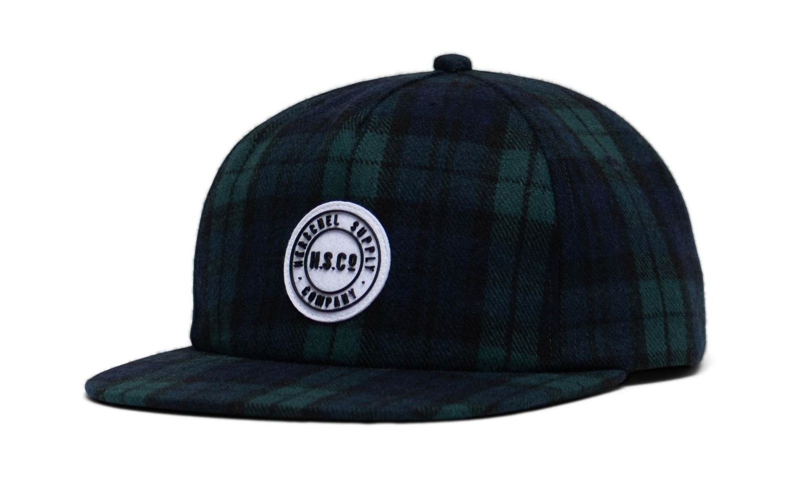 Herschel Baseball Cap Black / Green Plaid