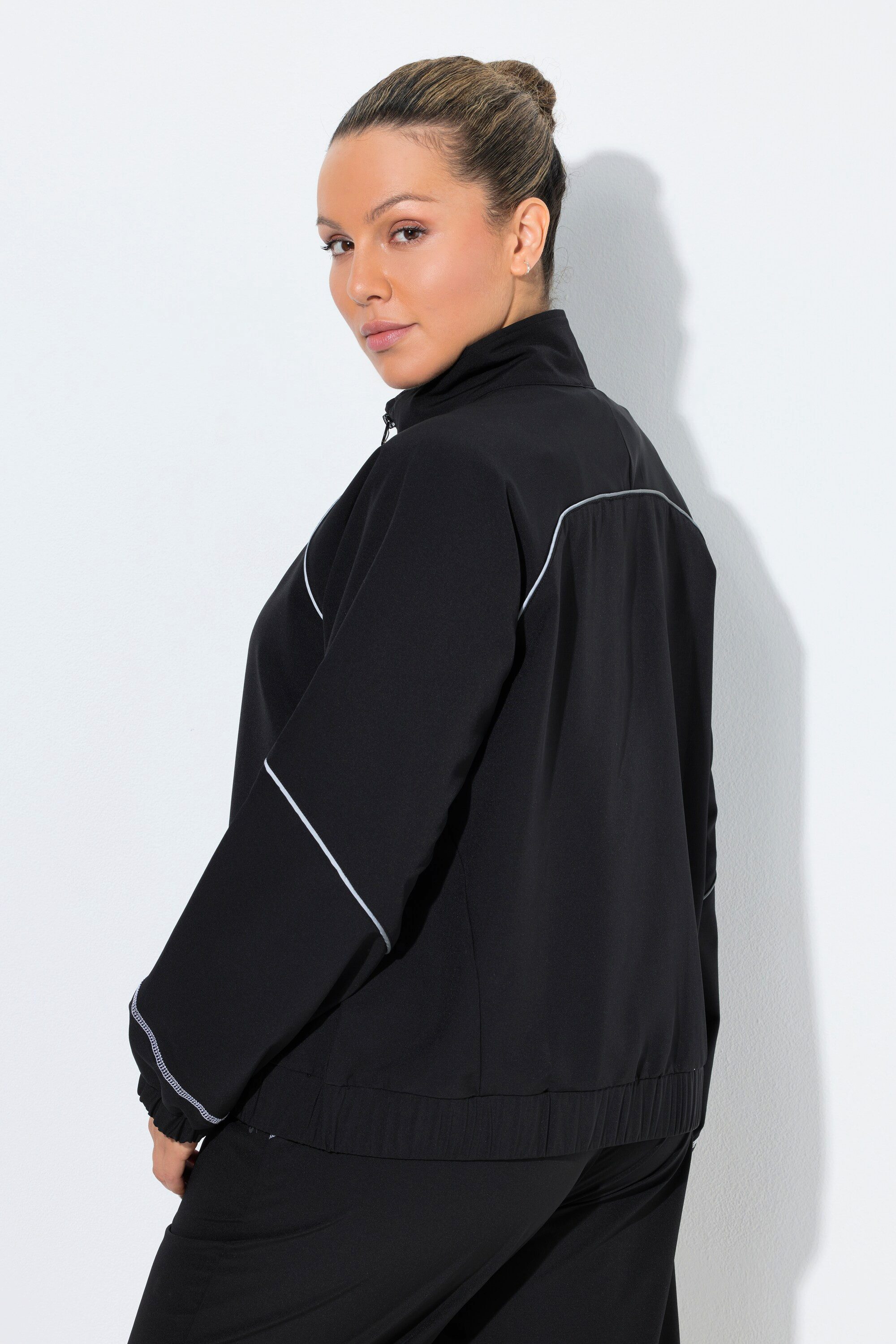 Ulla Popken Funktionsjacke Funktions-Trainingsjacke Stehkragen 2-Wege-Zipper