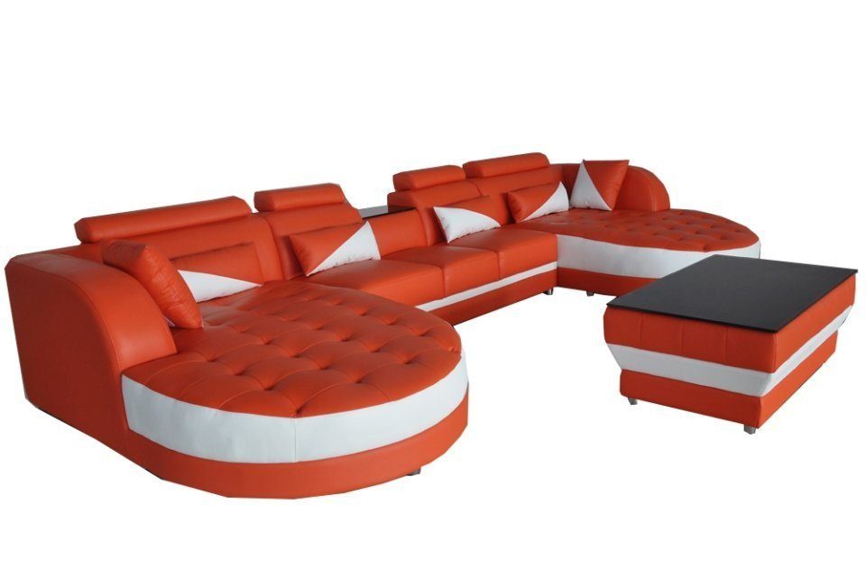 JVmoebel Ecksofa, Leder Eck Sofa Wohnlandschaft Design Sofas Couch Eck UForm Modern