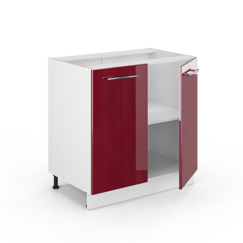 Vicco Midischrank Fame-Line, Bordeaux Hochglanz/Weiß, 80x81.6cm günstig online kaufen