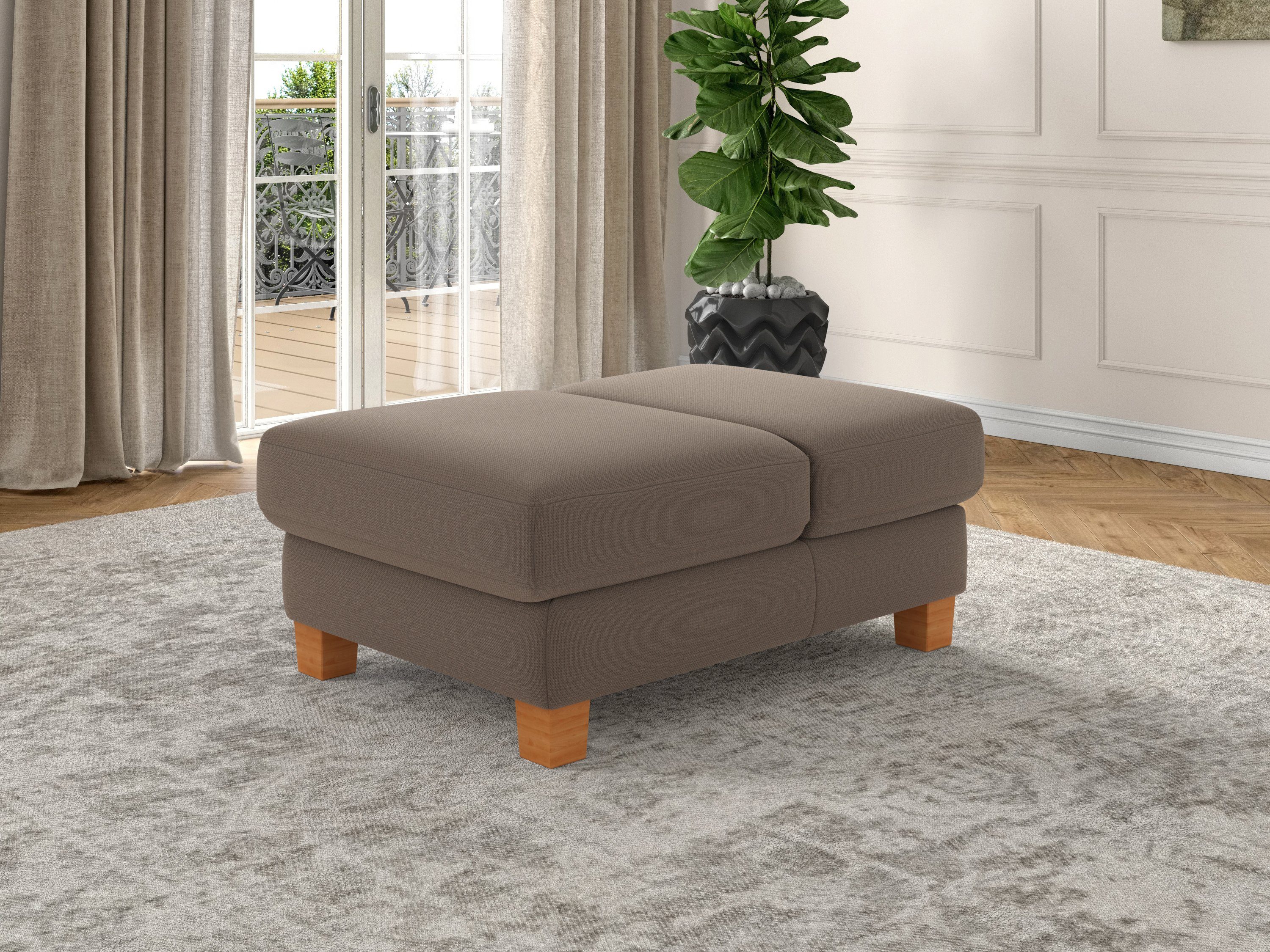 sit&more Polsterhocker Dundee, mit Klappfunktion, Federkern und hochwertigen Massivholzfüßen