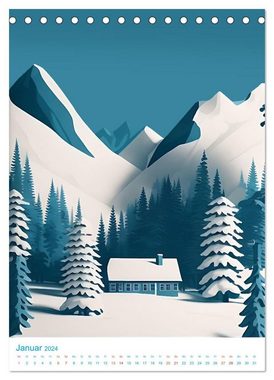 CALVENDO Wandkalender Südtirol - Old School Poster Style (Tischkalender 2024 DIN A5 hoch)