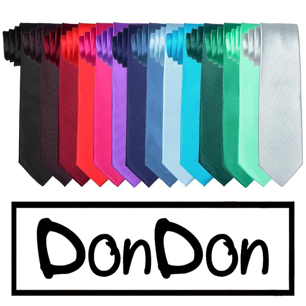 DonDon Krawatte Krawatte 7 cm breit (Packung, 1-St., 1x Krawatte) zeitlos klassischer Schnitt, Seidenlook, für Büro oder festliche Veranstaltungen grün