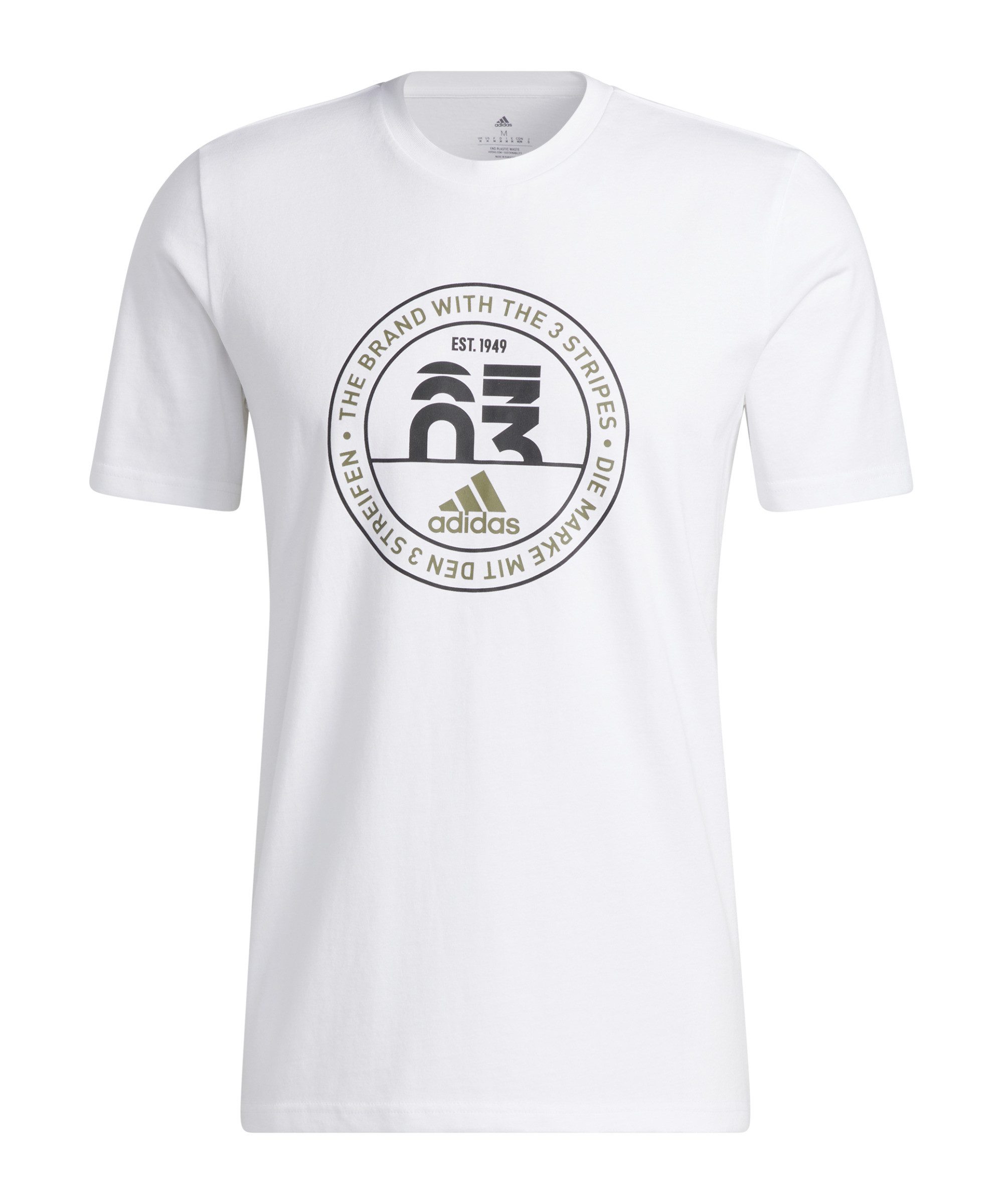 T-Shirt adidas Performance Emb T-Shirt Weiß Kurzarm-Shirts