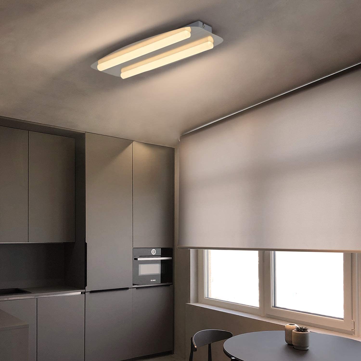 ZMH LED Kronleuchter, fest Wandleuchte Nickel integriert, Deckenleuchte Küche Warmweiß LED Innen Acryl
