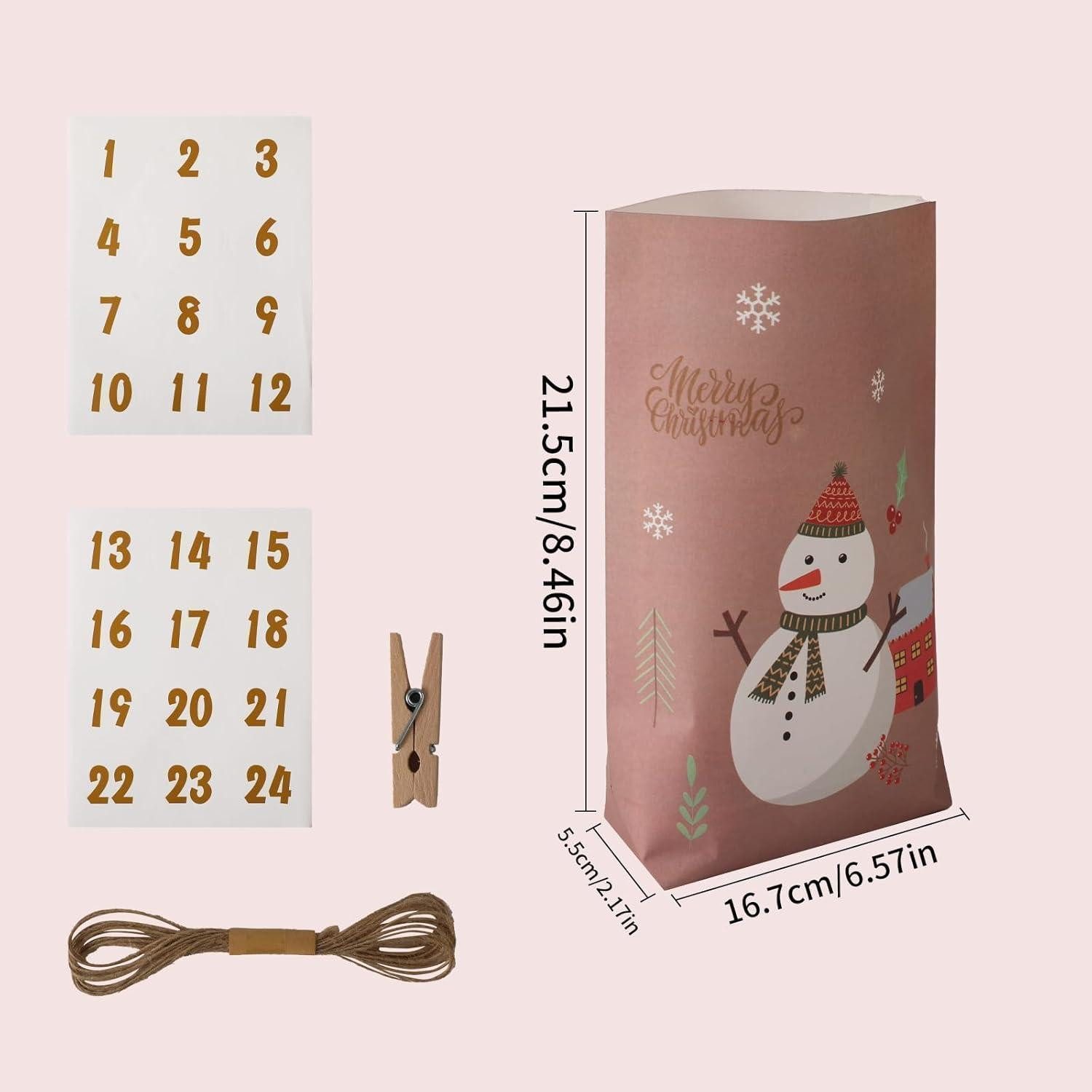 LuxusKollektion DIY-Adventskalender Adventskalender Geschenktüten 24 Nummernaufkleber Colorful