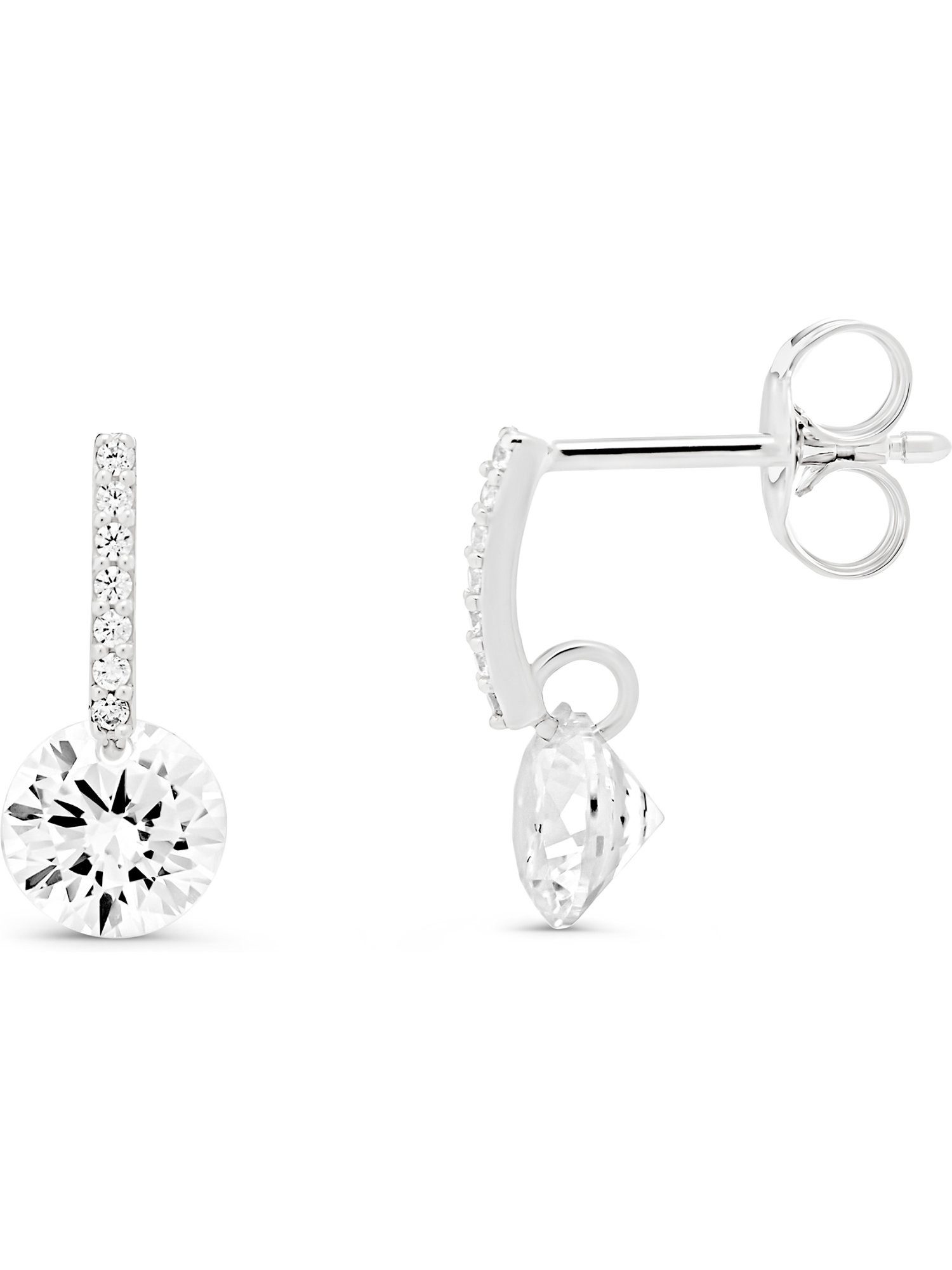 FAVS Paar Ohrhänger FAVS Damen-Ohrhänger 375er Weißgold 16 Zirkonia