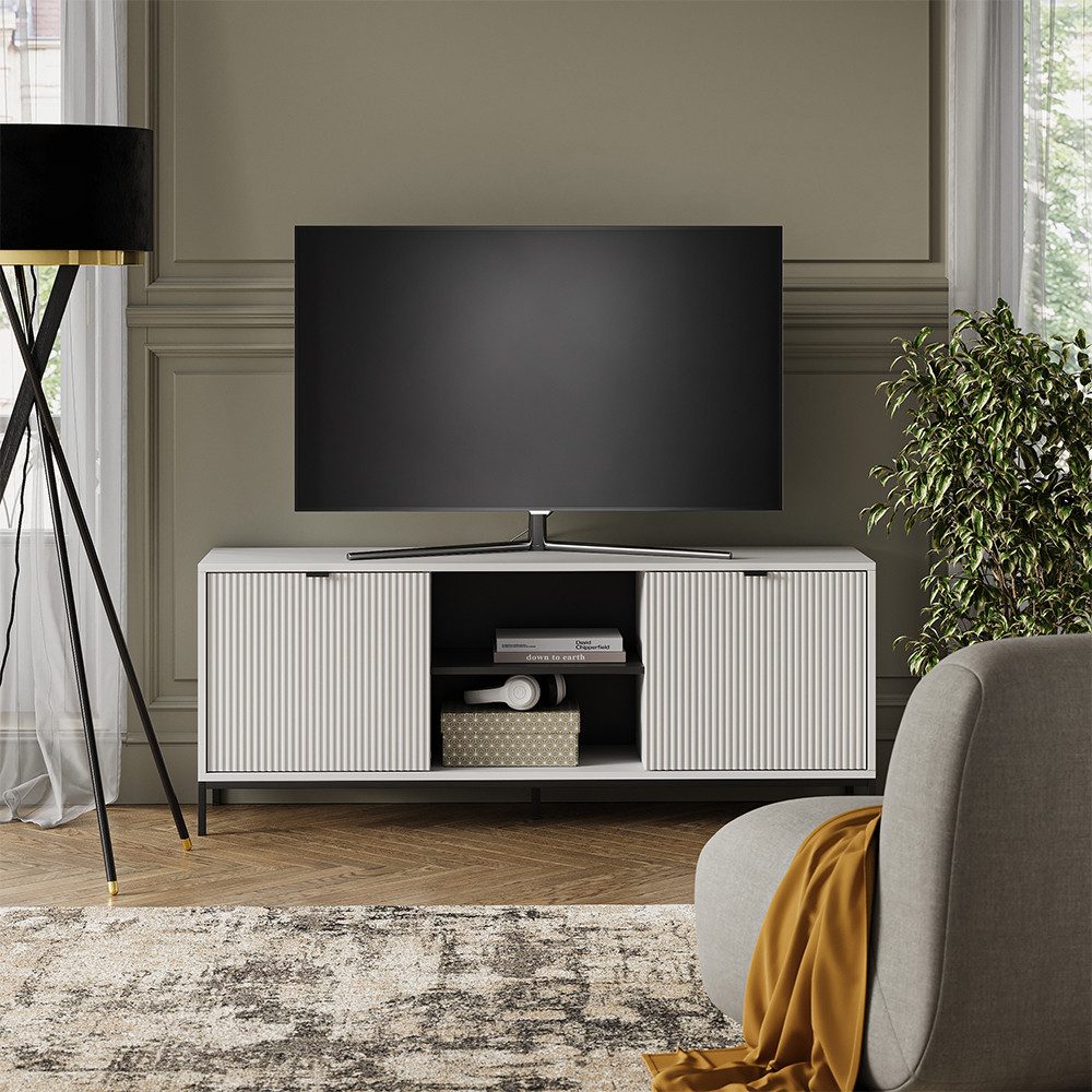 Vicco Lowboard Eliza, Weiß, 150 x 60 cm mit 2 Türen (1 St)