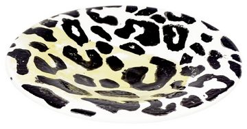 Lashuma Servierteller Leopard, Keramik, Brotteller aus Italien, Beilagenplatte rund Ø 16 cm