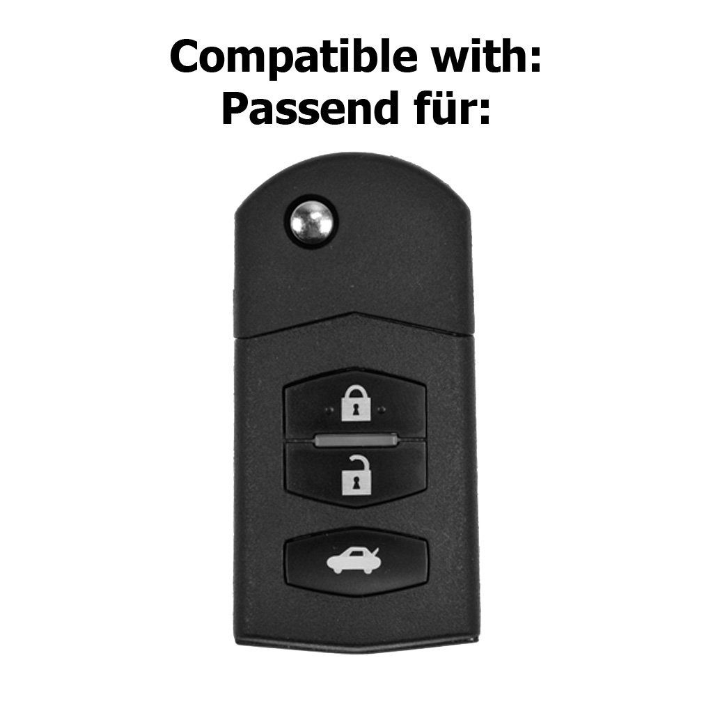 3 für 3 mt-key RX-8 Schlüsseltasche Softcase Schutzhülle Silikon 6 Klappschlüssel 4 5 Mazda 2 Autoschlüssel Tasten Blau, CX-5