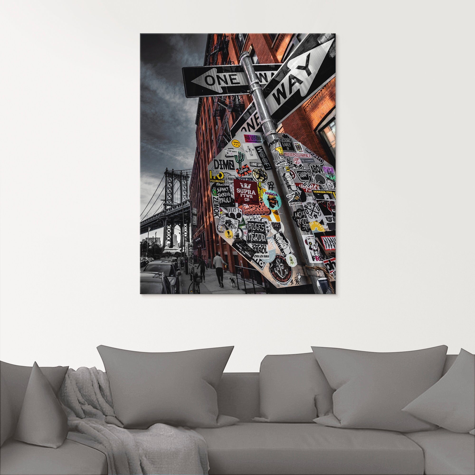 Artland Glasbild New York Street Fotografie, Amerika (1 St), in verschiedenen Größen