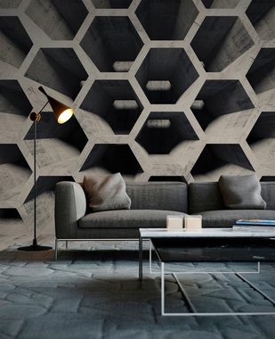 living walls Fototapete Designwalls Honeycomb Structure 2, glatt, (5 St), Vlies, Wand, Schräge, Decke
