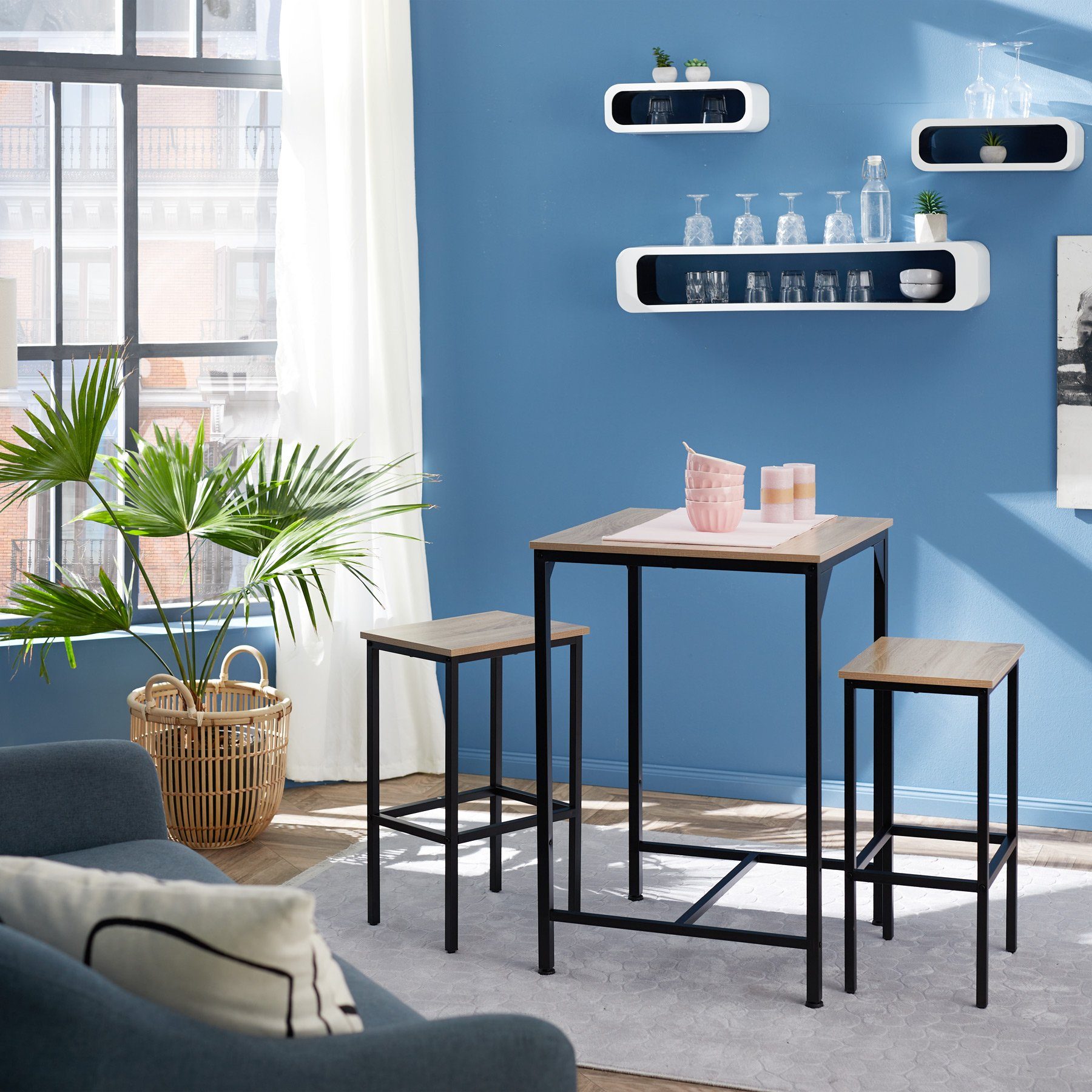 tectake Stehtisch Barset (1-St., 3 tlg), günstig online kaufen