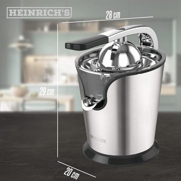 Heinrich´s Zitruspresse HZP 8693, 160,00 W, Juicer, Saftpresse inkl. Fließstopfunktion rostfrei