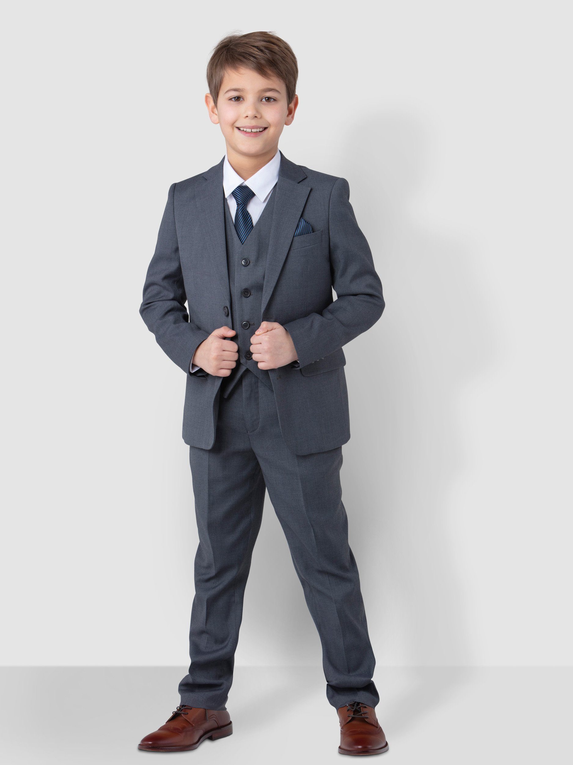 SANDER STELLAN Kinderanzug Luxuriöser Jungen Anzug Kommunionanzug 6-teilig, in Grau festlich, elegant – Bild 2 von 5