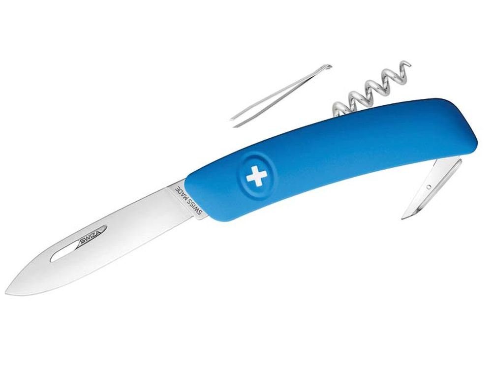 SWIZA SWIZA Schweizer D01, Stahl Taschenmesser Messer Anti-Rutsc 440, blau Klingensperre,